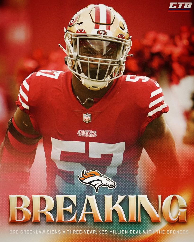 BREAKING: The Broncos are Signing Former 49ers Linebacker Dre Greenlaw to a Three-Year, $35 Million Deal