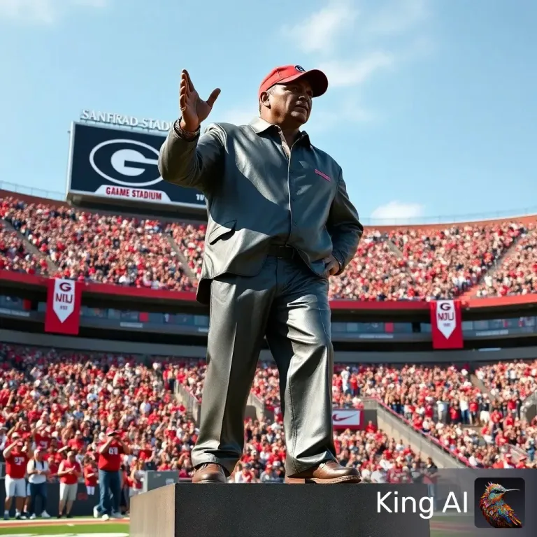 Georgia Unveils Monumental Statue of Legendary Head Coach Kirby Smart at Sanford Stadium, Cementing His Iconic Legacy in Athens After Transforming Bulldogs into a National Powerhouse“”