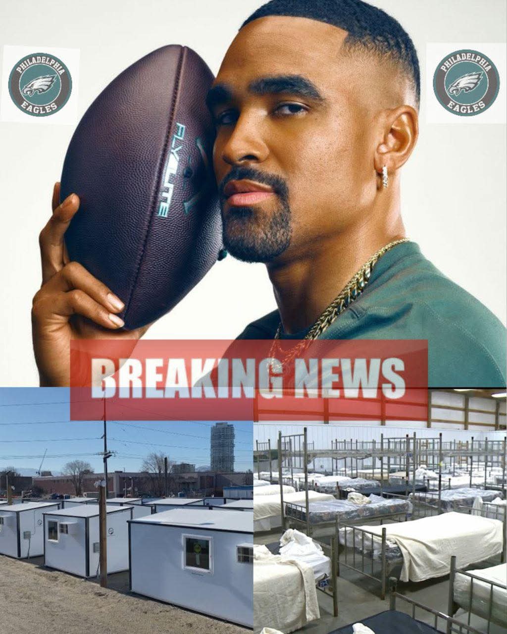BREAKING News: Philadelphia Eagles Star Jalen Hurts Donates Entire $15.9 Million Bonus and Sponsorship Earnings to Homeless Shelter In Detroit to Help Fund 150 Units Housing with 300 Shelter Beds… “I’ve seen the effects of homelessness firsthand growing up, and I knew if I ever had the means, I’d give back in a meaningful way,” Jalen Hurts said in a press conference. “No one deserves to sleep on a sidewalk.”….