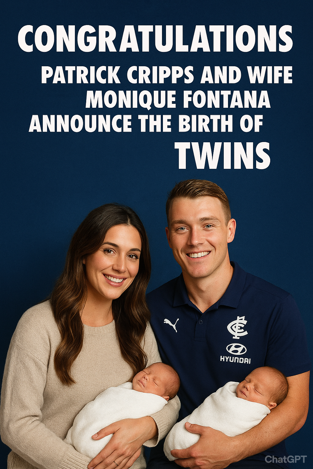 CONGRATULATIONS: Carlton football Captain Patrick Cripps and wife Announced Birth of Twins…see more