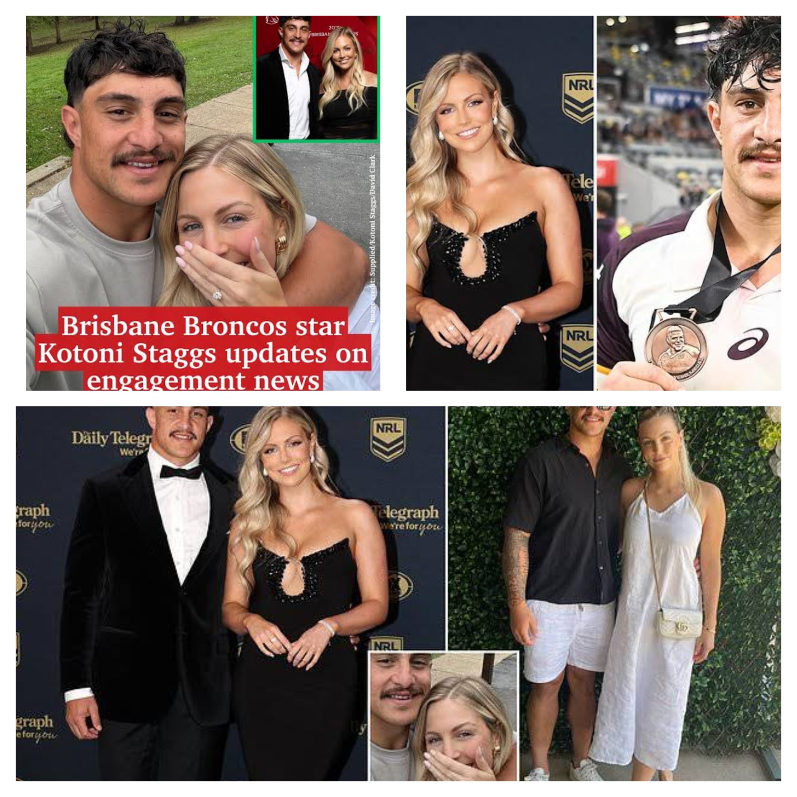 CONGRATULATIONS: Brisbane Broncos player Kotoni Staggs  Proposed to his Fiancée Brittany Becht and Set Date for Wedding…see more