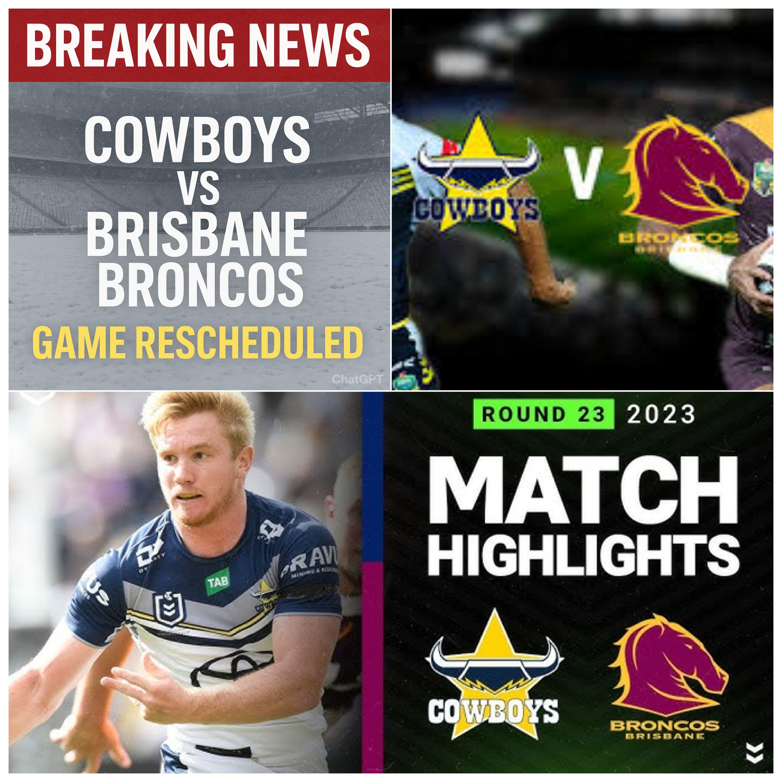 BREAKING NEWS: The Game Between Cowboys vs Brisbane Broncos has Been Reschedule Due to…see more