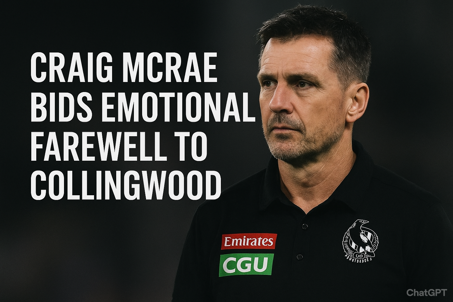 JUST IN: Collingwood Coach Craig McRae Reveals a Heartfelt Message Following his Sudden Departure…see more  